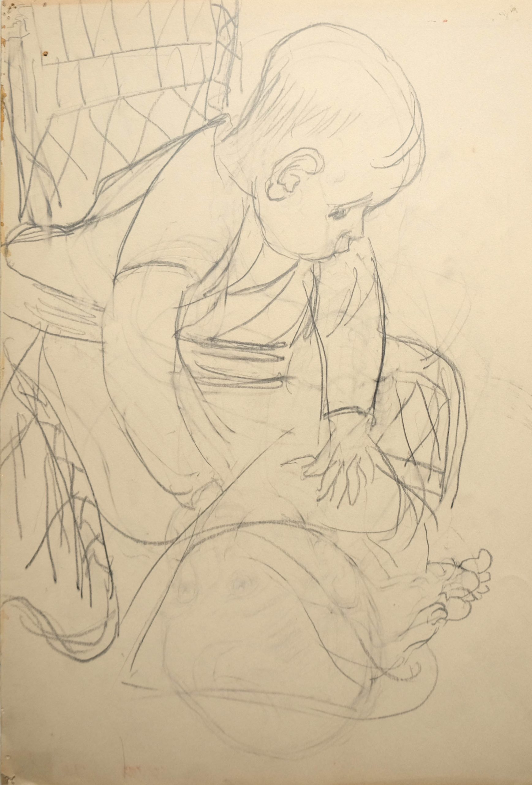 1940_25_baby-philip-playing-with-cat-drawing