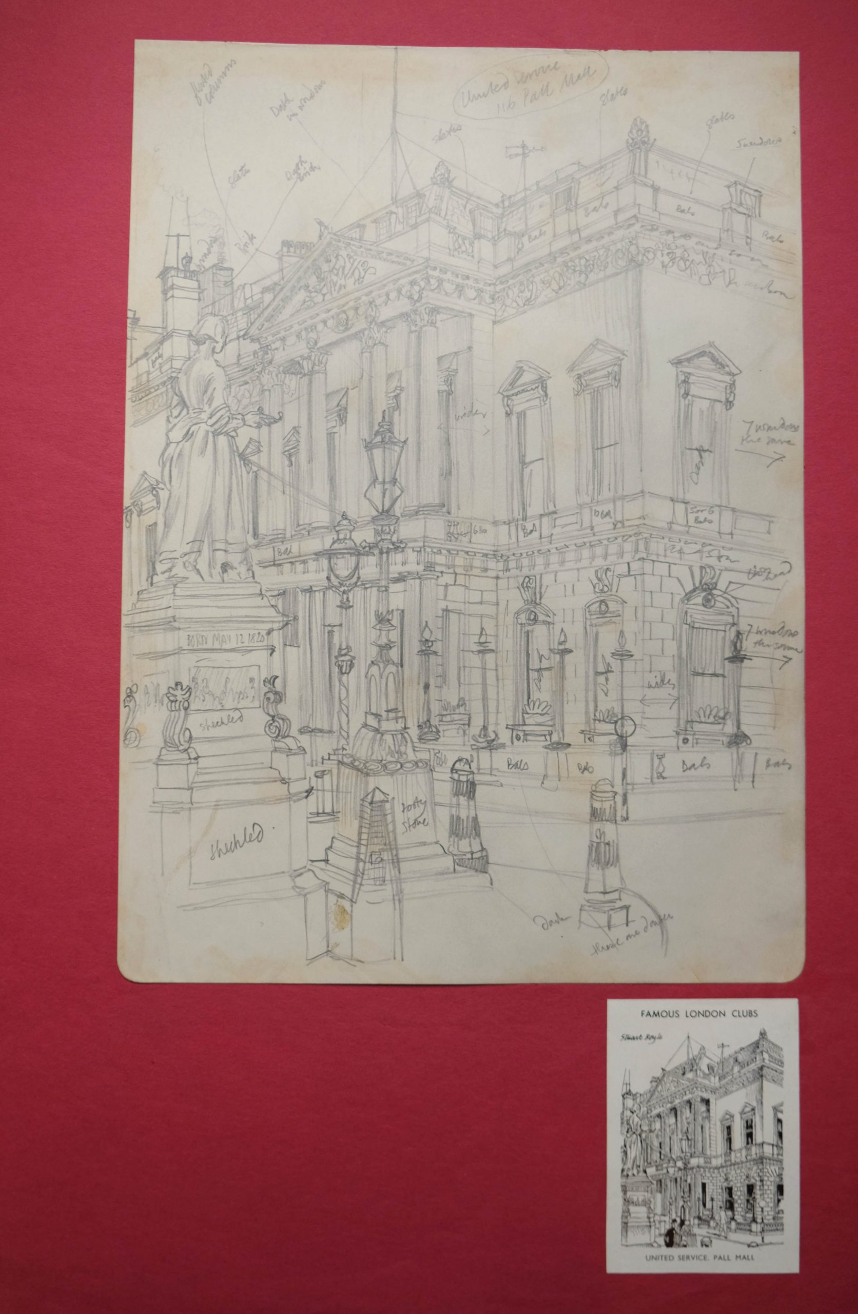1950_26_Famous-London-Clubs-series-sketch-of-United-Service-Pall-Mall