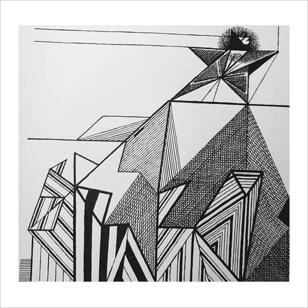 Square Black and White Abstract