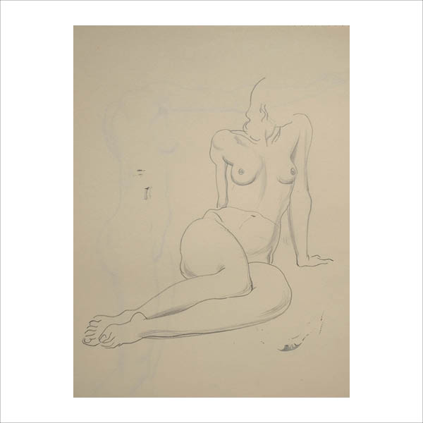 Seated figure leaning back