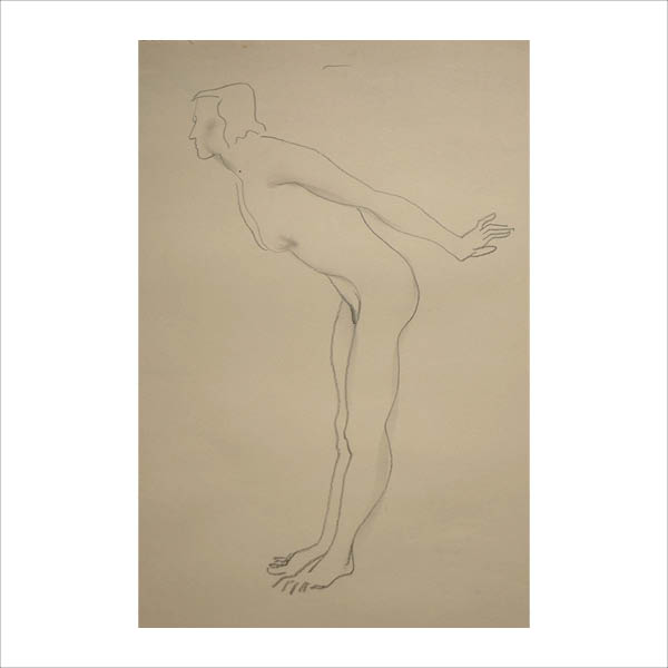 Figure standing pose 4 leaning forward
