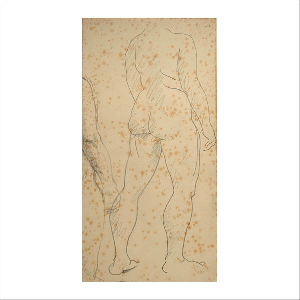 Figure standing pose back view
