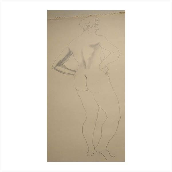Figure standing pose back view 2