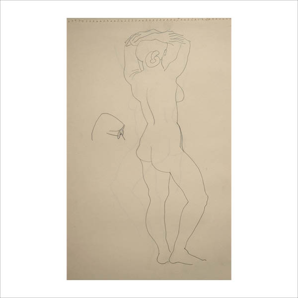 Figure standing back view 4
