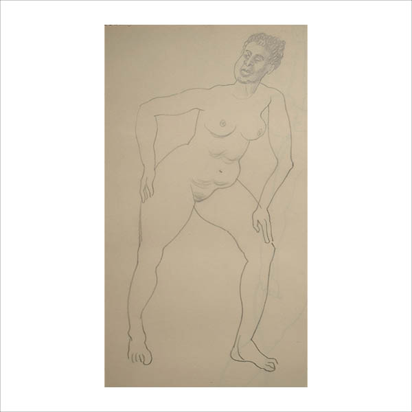 Figure standing leaning