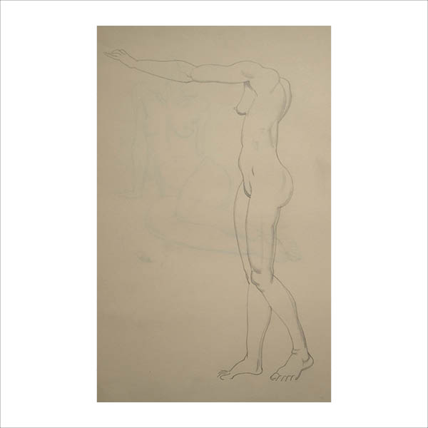 Figure standing side view