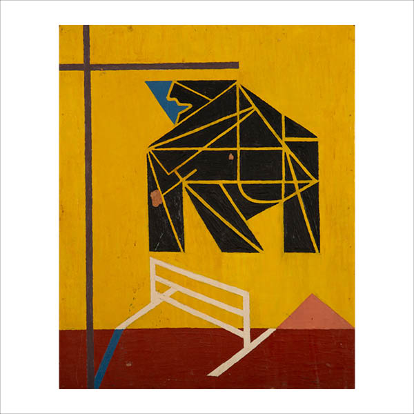 Abstract athlete jumping hurdle