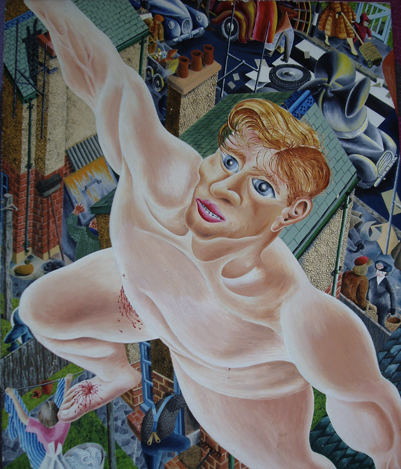 #1960_87_Naked man floating above houses