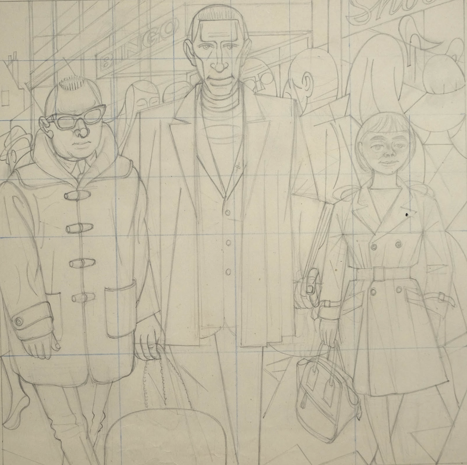 #1960_88_Preliminary drawing for ‘Stuart, Vera and Father V’